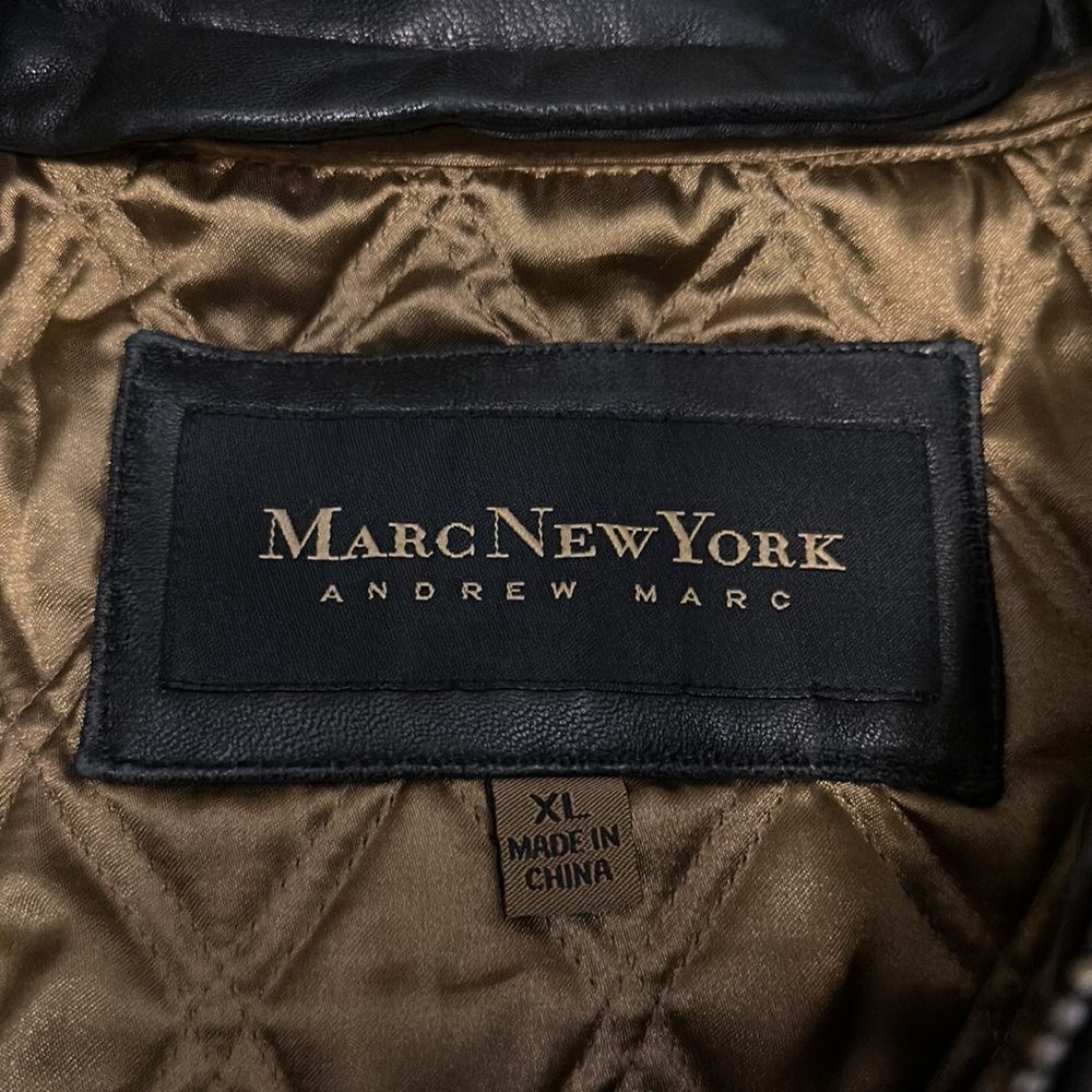 Marc New York Black Leather Jacket - Picture 3 of 7